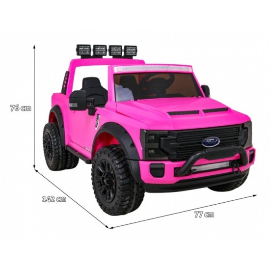 JOKO Elektrické autíčko FORD Super Duty s dymom, dvojité zadné kolesá, nosnosť 60kg, extra Led svetlá, penové kolesá, kožené sed