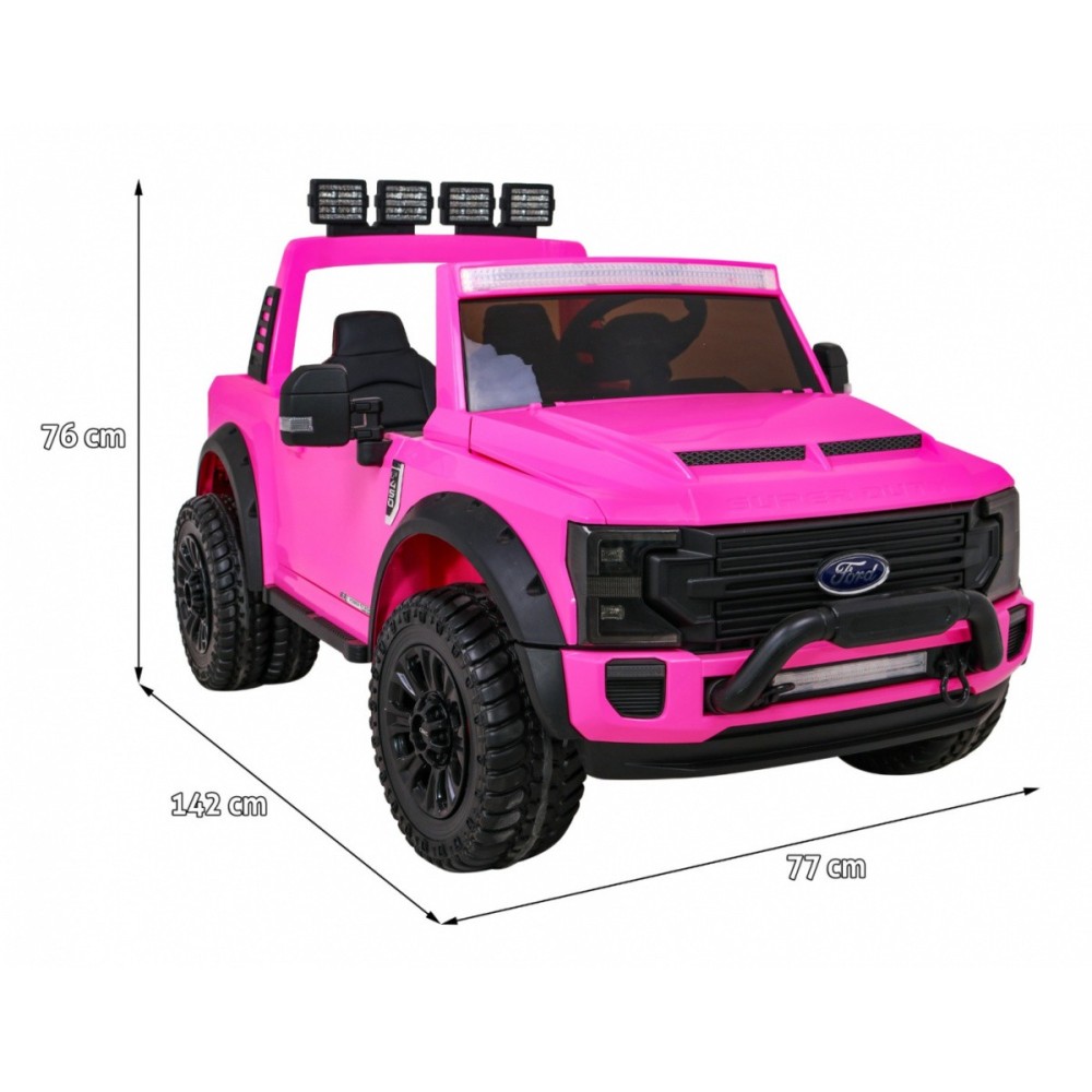 JOKO Elektrické autíčko FORD Super Duty s dymom, dvojité zadné kolesá, nosnosť 60kg, extra Led svetlá, penové kolesá, kožené sed