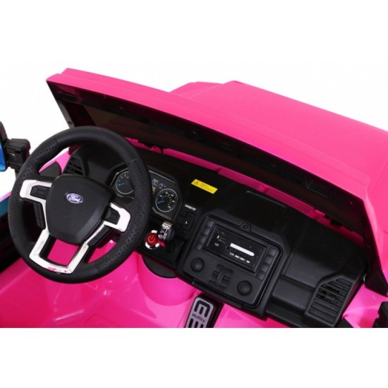 JOKO Elektrické autíčko FORD Super Duty s dymom, dvojité zadné kolesá, nosnosť 60kg, extra Led svetlá, penové kolesá, kožené sed