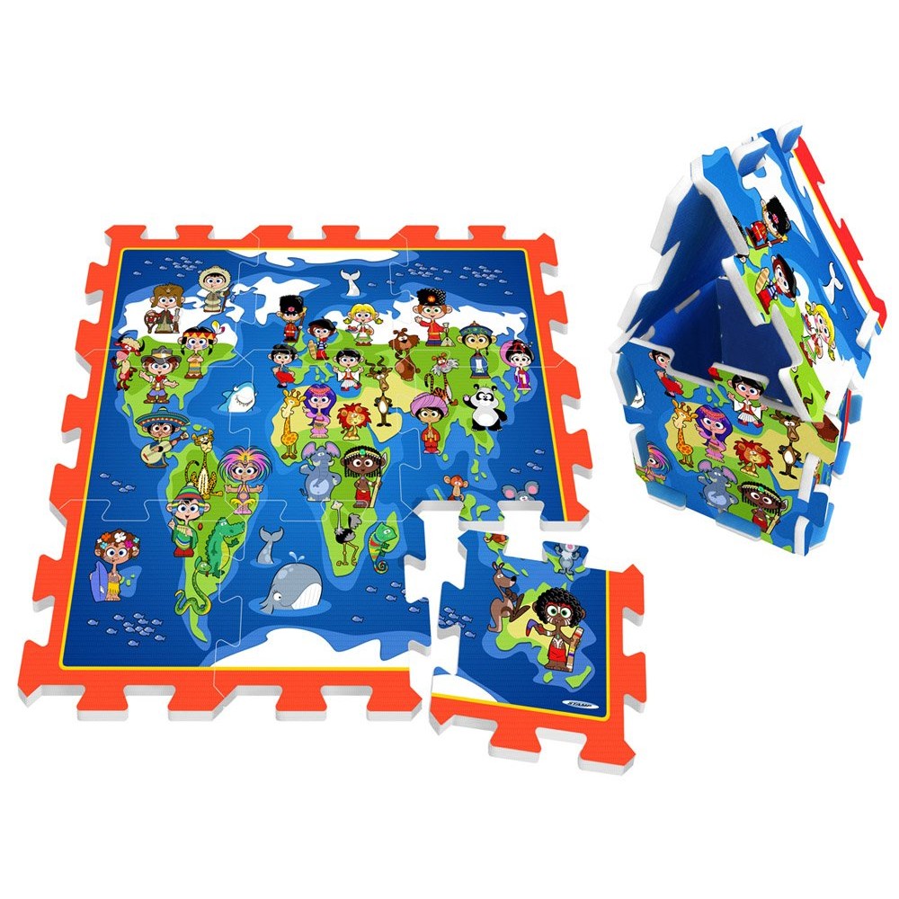 JOKO Penové Puzzle Mapa Sveta 9ks 31cm x 31cm