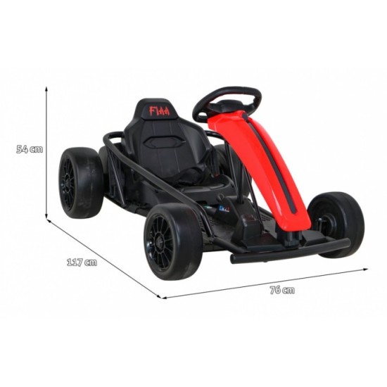 JOKO Elektrické autíčko Motokára FX1 Drift Master, nosnosť 70kg, Funkcia Drift, rýchlosť 13km/h, červená