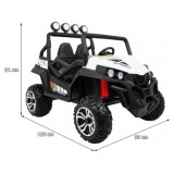JOKO Elektrické autíčko Grand Buggy 4x4 Lift, Dvojmiestne kožené sedadlo, penové kolesá, FM rádio, nosnosť 59kg, biele