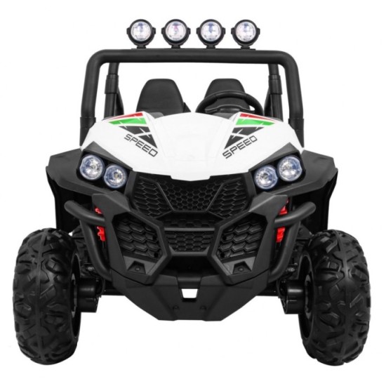 JOKO Elektrické autíčko Grand Buggy 4x4 Lift, Dvojmiestne kožené sedadlo, penové kolesá, FM rádio, nosnosť 59kg, biele