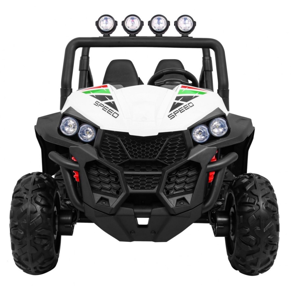 JOKO Elektrické autíčko Grand Buggy 4x4 Lift, Dvojmiestne kožené sedadlo, penové kolesá, FM rádio, nosnosť 59kg, biele