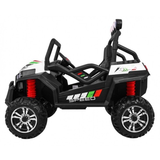 JOKO Elektrické autíčko Grand Buggy 4x4 Lift, Dvojmiestne kožené sedadlo, penové kolesá, FM rádio, nosnosť 59kg, biele