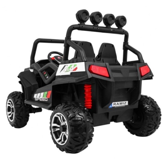 JOKO Elektrické autíčko Grand Buggy 4x4 Lift, Dvojmiestne kožené sedadlo, penové kolesá, FM rádio, nosnosť 59kg, biele