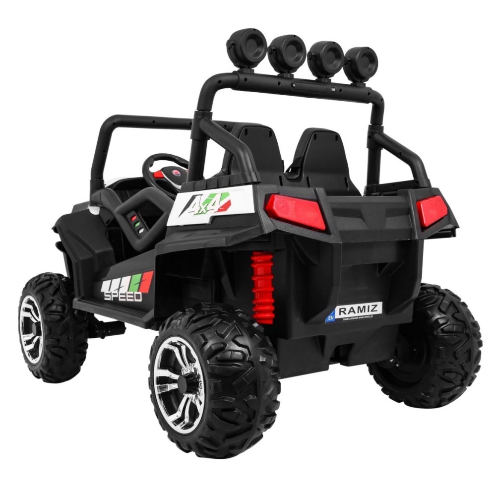 JOKO Elektrické autíčko Grand Buggy 4x4 Lift, Dvojmiestne kožené sedadlo, penové kolesá, FM rádio, nosnosť 59kg, biele