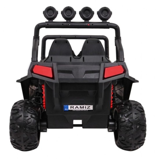 JOKO Elektrické autíčko Grand Buggy 4x4 Lift, Dvojmiestne kožené sedadlo, penové kolesá, FM rádio, nosnosť 59kg, biele