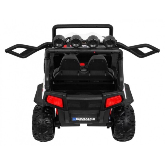 JOKO Elektrické autíčko Grand Buggy 4x4 Lift, Dvojmiestne kožené sedadlo, penové kolesá, FM rádio, nosnosť 59kg, biele