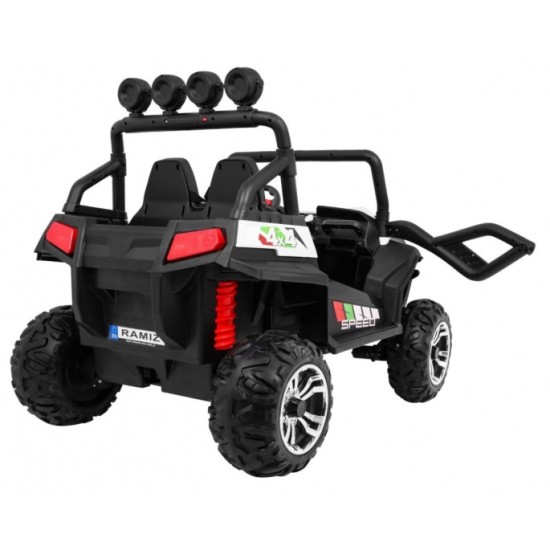JOKO Elektrické autíčko Grand Buggy 4x4 Lift, Dvojmiestne kožené sedadlo, penové kolesá, FM rádio, nosnosť 59kg, biele