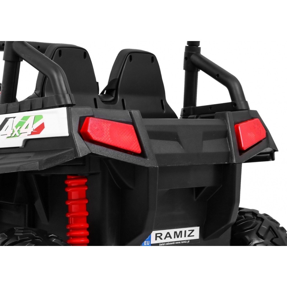 JOKO Elektrické autíčko Grand Buggy 4x4 Lift, Dvojmiestne kožené sedadlo, penové kolesá, FM rádio, nosnosť 59kg, biele