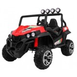 JOKO Elektrické autíčko Grand Buggy 4x4 Lift, Dvojmiestne kožené sedadlo, penové kolesá, FM rádio, nosnosť 59kg, červené