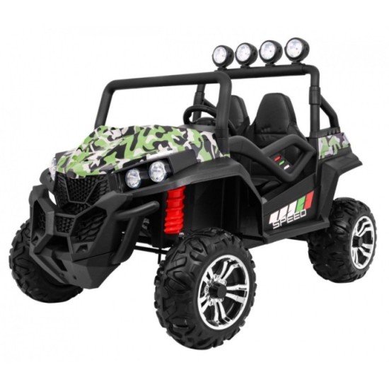 JOKO Elektrické autíčko Grand Buggy 4x4 Lift, Dvojmiestne kožené sedadlo, penové kolesá, FM rádio, nosnosť 59kg, maskáčové
