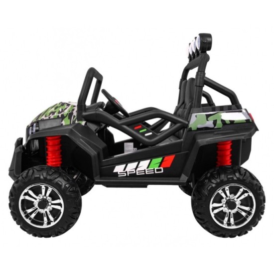JOKO Elektrické autíčko Grand Buggy 4x4 Lift, Dvojmiestne kožené sedadlo, penové kolesá, FM rádio, nosnosť 59kg, maskáčové