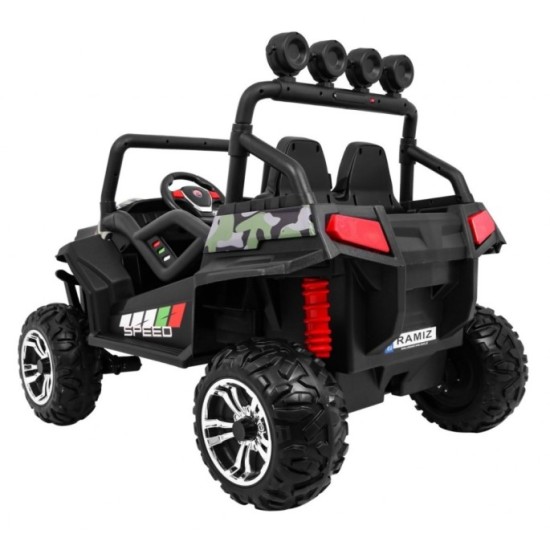 JOKO Elektrické autíčko Grand Buggy 4x4 Lift, Dvojmiestne kožené sedadlo, penové kolesá, FM rádio, nosnosť 59kg, maskáčové