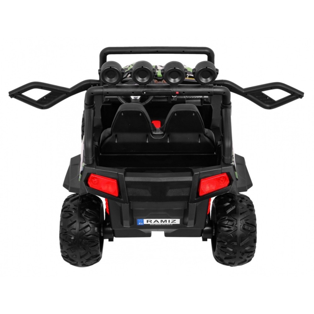 JOKO Elektrické autíčko Grand Buggy 4x4 Lift, Dvojmiestne kožené sedadlo, penové kolesá, FM rádio, nosnosť 59kg, maskáčové