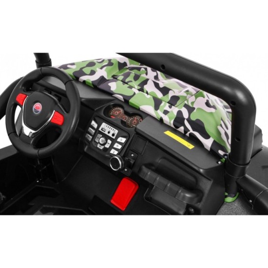 JOKO Elektrické autíčko Grand Buggy 4x4 Lift, Dvojmiestne kožené sedadlo, penové kolesá, FM rádio, nosnosť 59kg, maskáčové