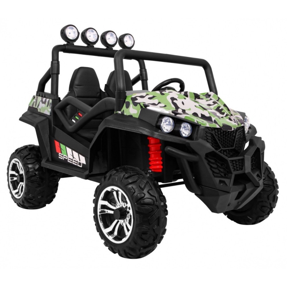 JOKO Elektrické autíčko Grand Buggy 4x4 Lift, Dvojmiestne kožené sedadlo, penové kolesá, FM rádio, nosnosť 59kg, maskáčové