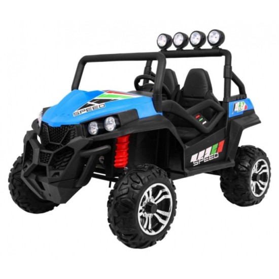 JOKO Elektrické autíčko Grand Buggy 4x4 Lift, Dvojmiestne kožené sedadlo, penové kolesá, FM rádio, nosnosť 59kg, modré