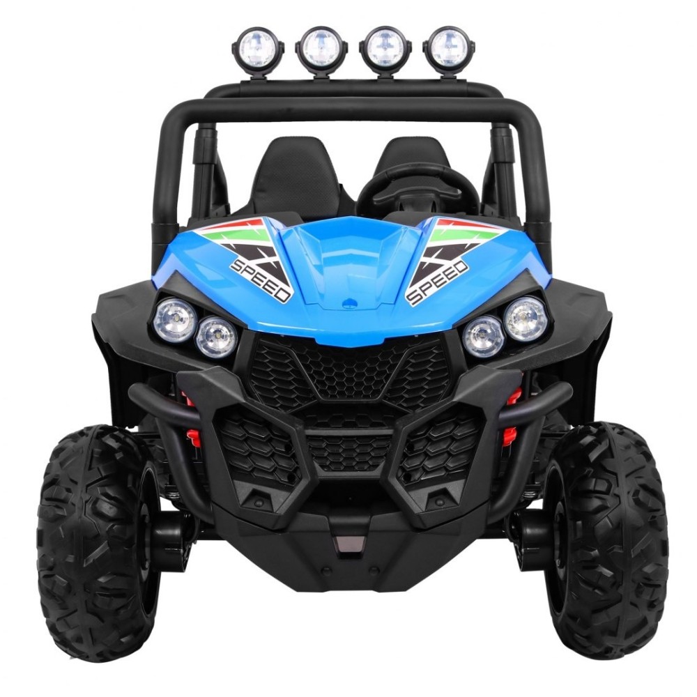 JOKO Elektrické autíčko Grand Buggy 4x4 Lift, Dvojmiestne kožené sedadlo, penové kolesá, FM rádio, nosnosť 59kg, modré