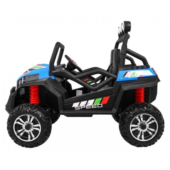 JOKO Elektrické autíčko Grand Buggy 4x4 Lift, Dvojmiestne kožené sedadlo, penové kolesá, FM rádio, nosnosť 59kg, modré