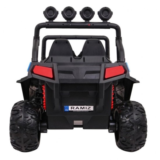 JOKO Elektrické autíčko Grand Buggy 4x4 Lift, Dvojmiestne kožené sedadlo, penové kolesá, FM rádio, nosnosť 59kg, modré