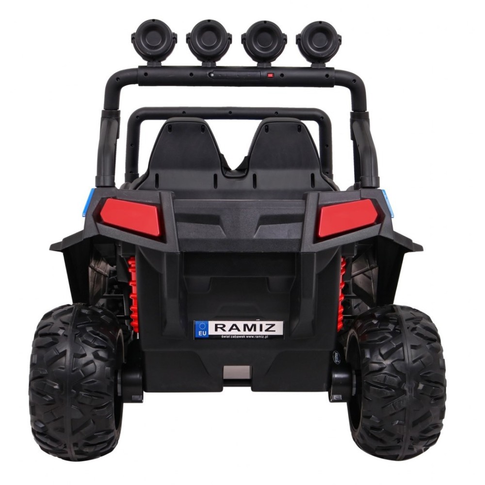 JOKO Elektrické autíčko Grand Buggy 4x4 Lift, Dvojmiestne kožené sedadlo, penové kolesá, FM rádio, nosnosť 59kg, modré