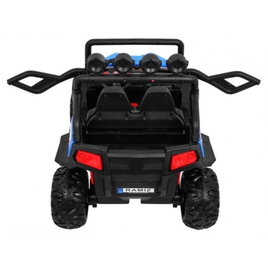 JOKO Elektrické autíčko Grand Buggy 4x4 Lift, Dvojmiestne kožené sedadlo, penové kolesá, FM rádio, nosnosť 59kg, modré