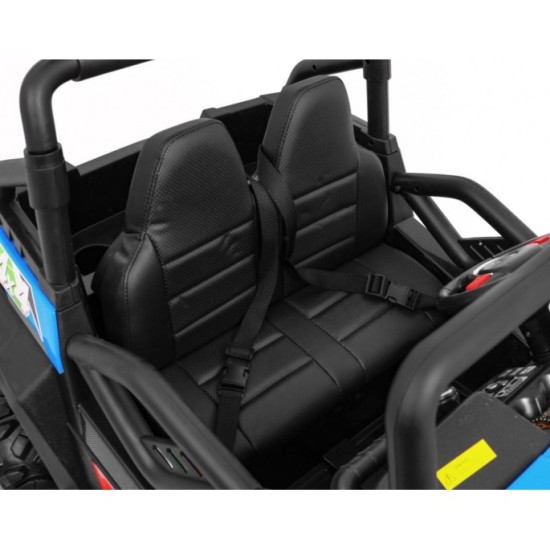 JOKO Elektrické autíčko Grand Buggy 4x4 Lift, Dvojmiestne kožené sedadlo, penové kolesá, FM rádio, nosnosť 59kg, modré