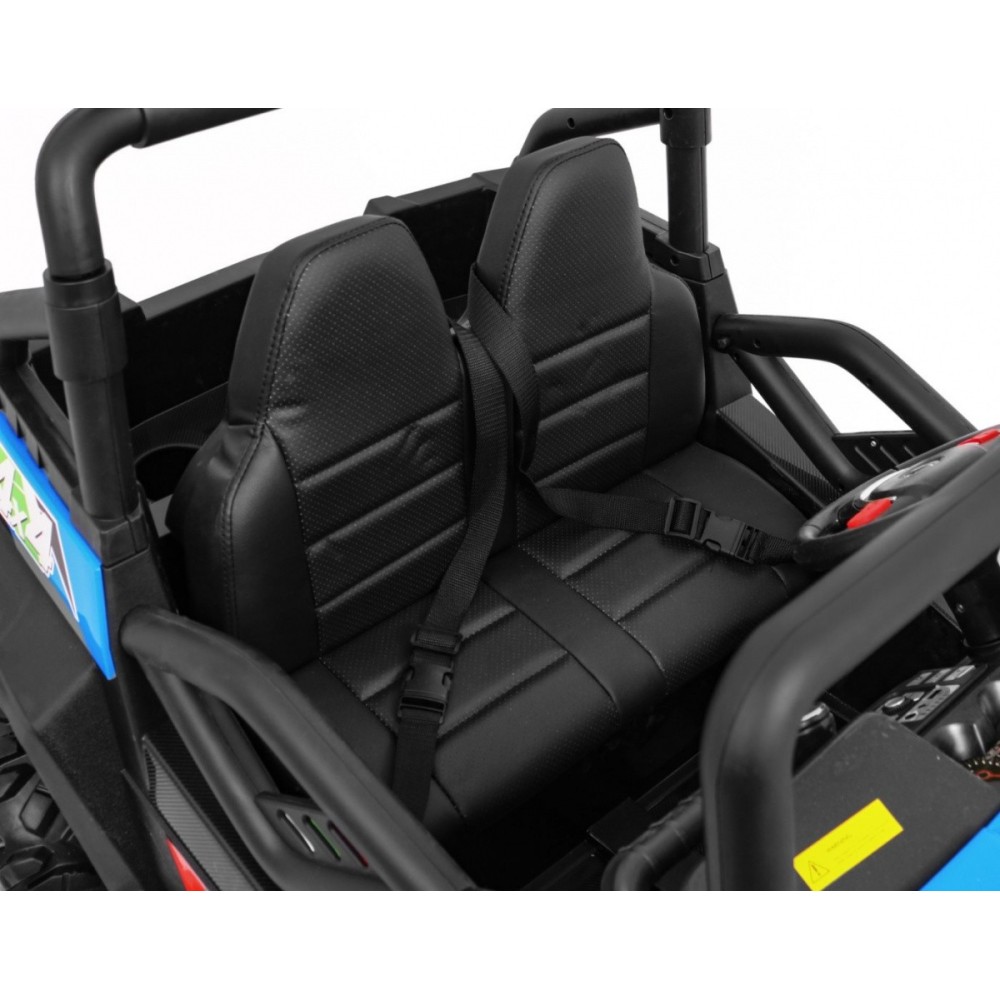 JOKO Elektrické autíčko Grand Buggy 4x4 Lift, Dvojmiestne kožené sedadlo, penové kolesá, FM rádio, nosnosť 59kg, modré