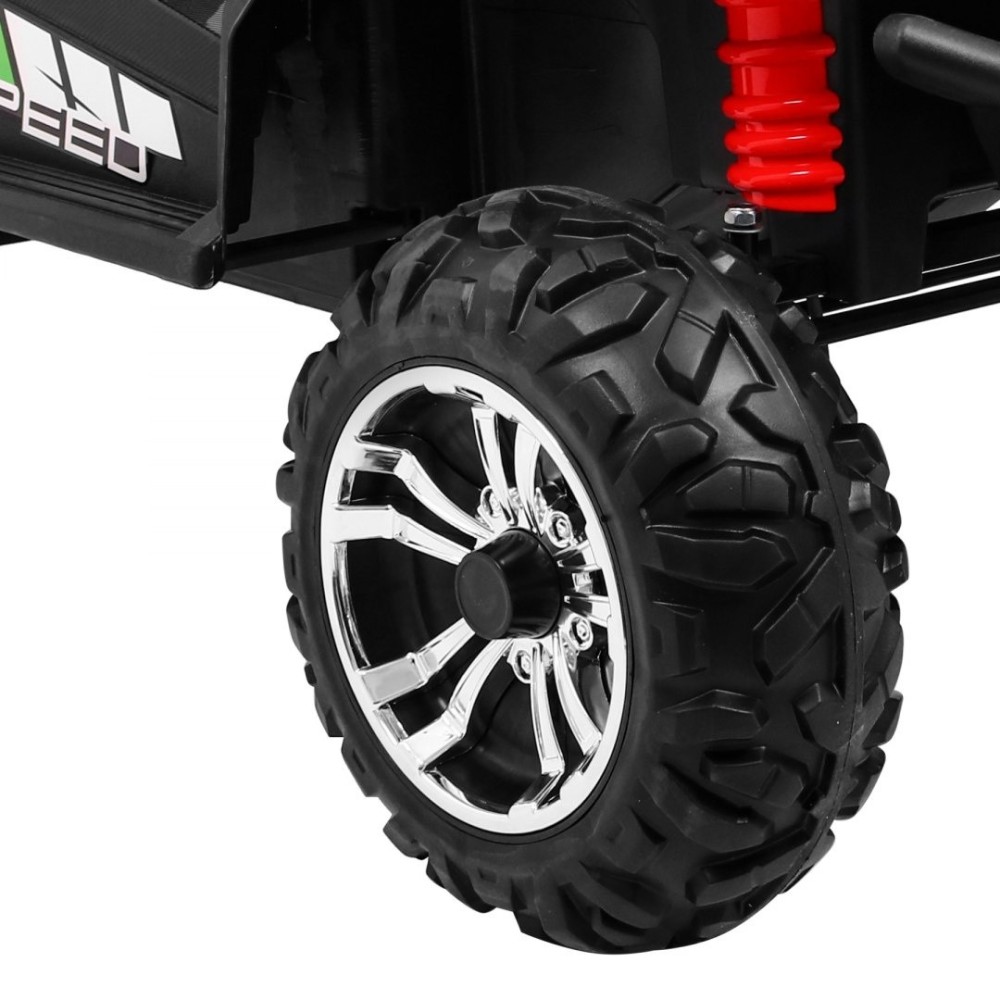 JOKO Elektrické autíčko Grand Buggy 4x4 Lift, Dvojmiestne kožené sedadlo, penové kolesá, FM rádio, nosnosť 59kg, modré