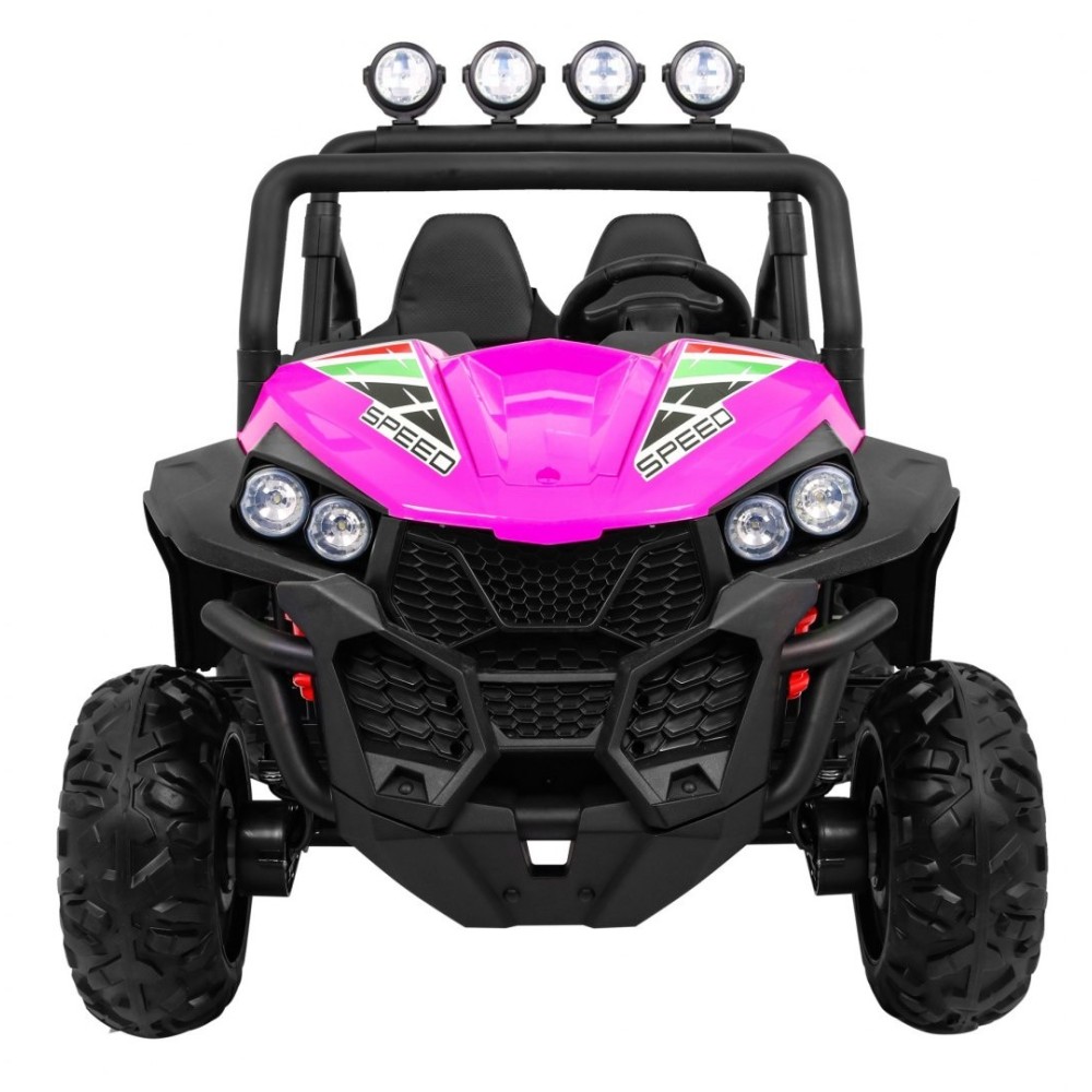 JOKO Elektrické autíčko Grand Buggy 4x4 Lift, Dvojmiestne kožené sedadlo, penové kolesá, FM rádio, nosnosť 59kg, ružové