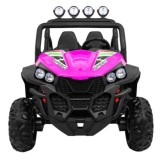 JOKO Elektrické autíčko Grand Buggy 4x4 Lift, Dvojmiestne kožené sedadlo, penové kolesá, FM rádio, nosnosť 59kg, ružové