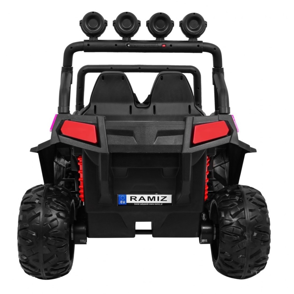 JOKO Elektrické autíčko Grand Buggy 4x4 Lift, Dvojmiestne kožené sedadlo, penové kolesá, FM rádio, nosnosť 59kg, ružové