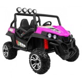 JOKO Elektrické autíčko Grand Buggy 4x4 Lift, Dvojmiestne kožené sedadlo, penové kolesá, FM rádio, nosnosť 59kg, ružové