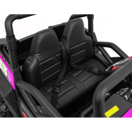 JOKO Elektrické autíčko Grand Buggy 4x4 Lift, Dvojmiestne kožené sedadlo, penové kolesá, FM rádio, nosnosť 59kg, ružové