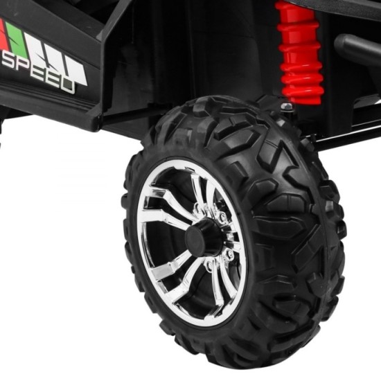 JOKO Elektrické autíčko Grand Buggy 4x4 Lift, Dvojmiestne kožené sedadlo, penové kolesá, FM rádio, nosnosť 59kg, ružové