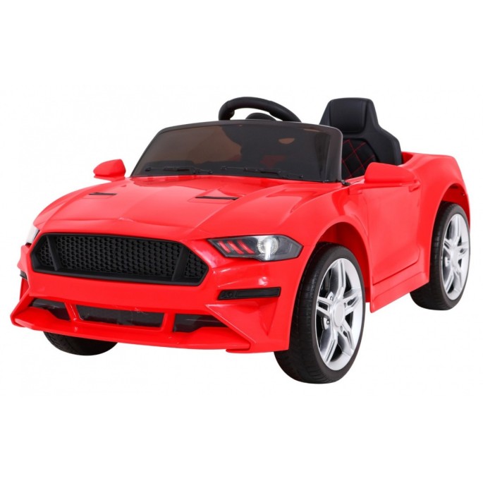 JOKO Elektrické autíčko Mustang GT, penové kolesá, kožené sedadlo, USB, MP3, červené