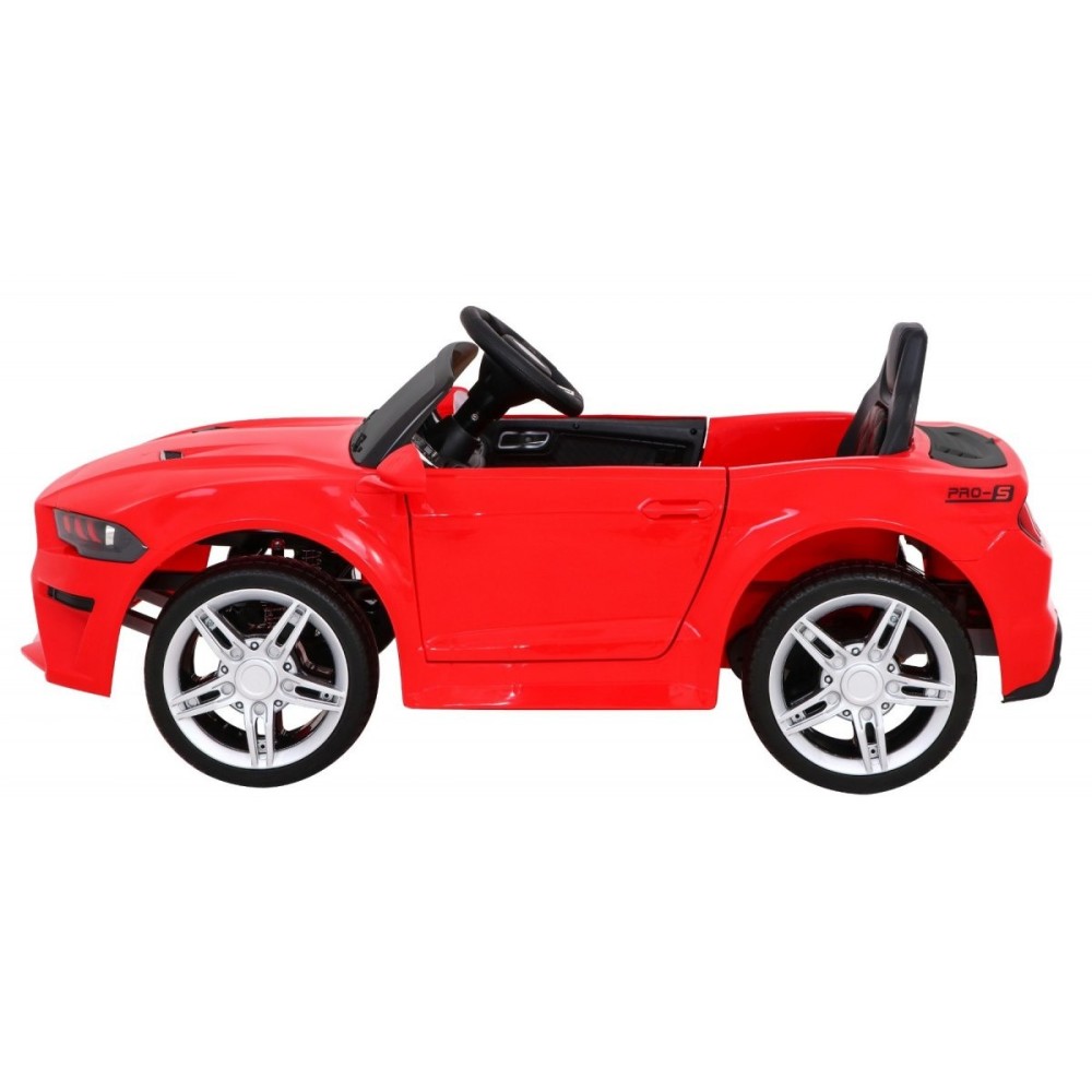 JOKO Elektrické autíčko Mustang GT, penové kolesá, kožené sedadlo, USB, MP3, červené