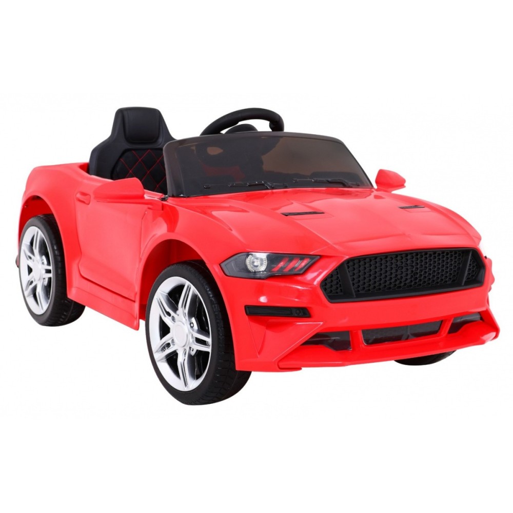 JOKO Elektrické autíčko Mustang GT, penové kolesá, kožené sedadlo, USB, MP3, červené