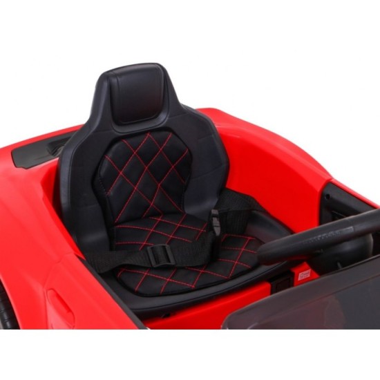 JOKO Elektrické autíčko Mustang GT, penové kolesá, kožené sedadlo, USB, MP3, červené