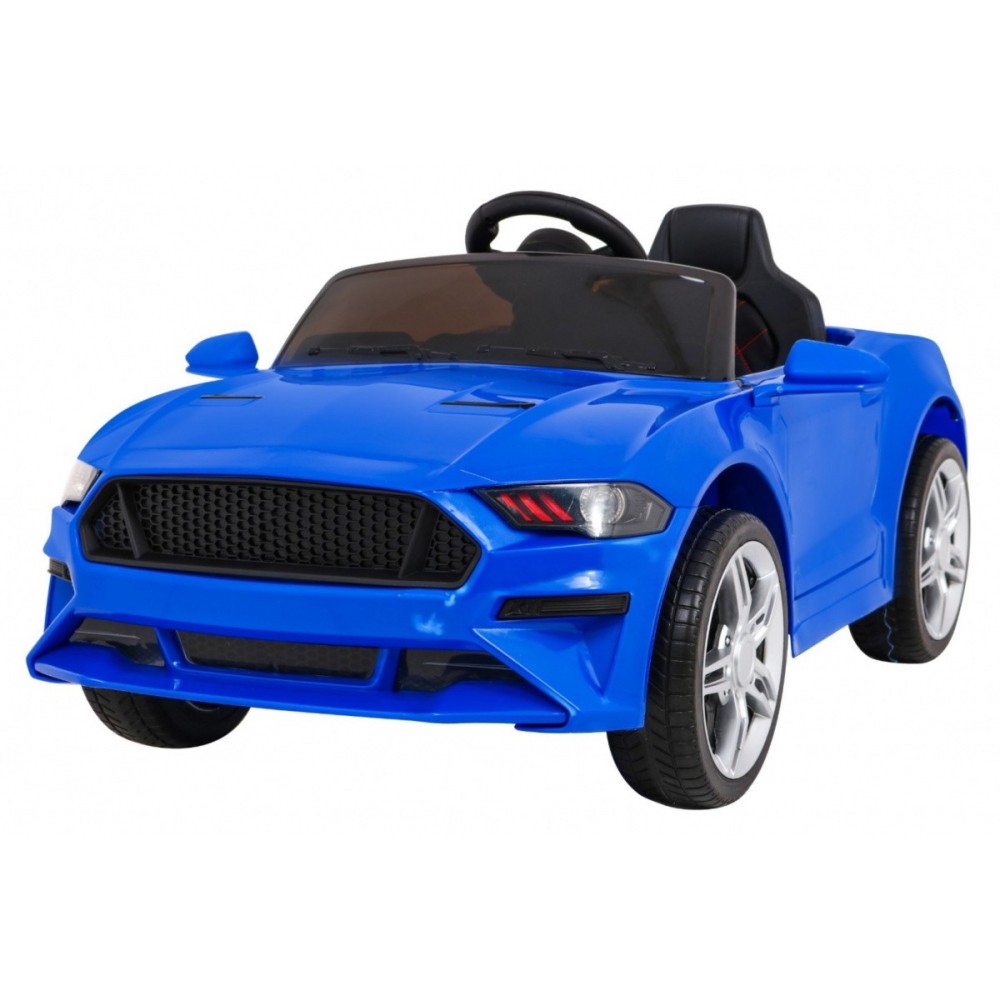 JOKO Elektrické autíčko Mustang GT, penové kolesá, kožené sedadlo, USB, MP3, modré