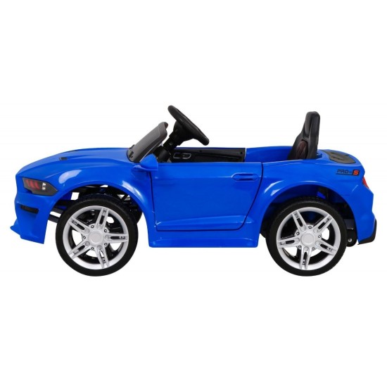 JOKO Elektrické autíčko Mustang GT, penové kolesá, kožené sedadlo, USB, MP3, modré