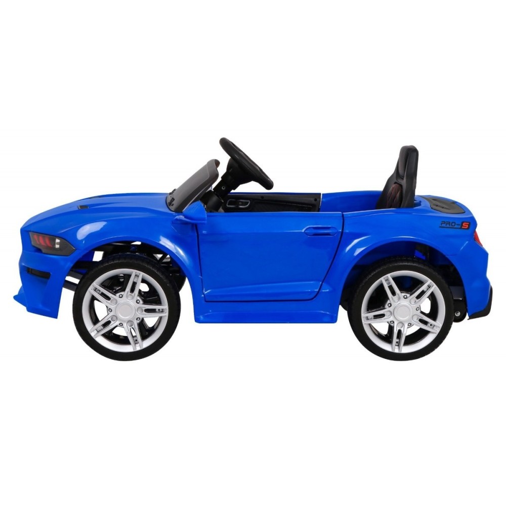 JOKO Elektrické autíčko Mustang GT, penové kolesá, kožené sedadlo, USB, MP3, modré