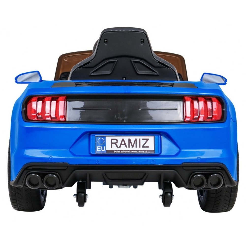 JOKO Elektrické autíčko Mustang GT, penové kolesá, kožené sedadlo, USB, MP3, modré