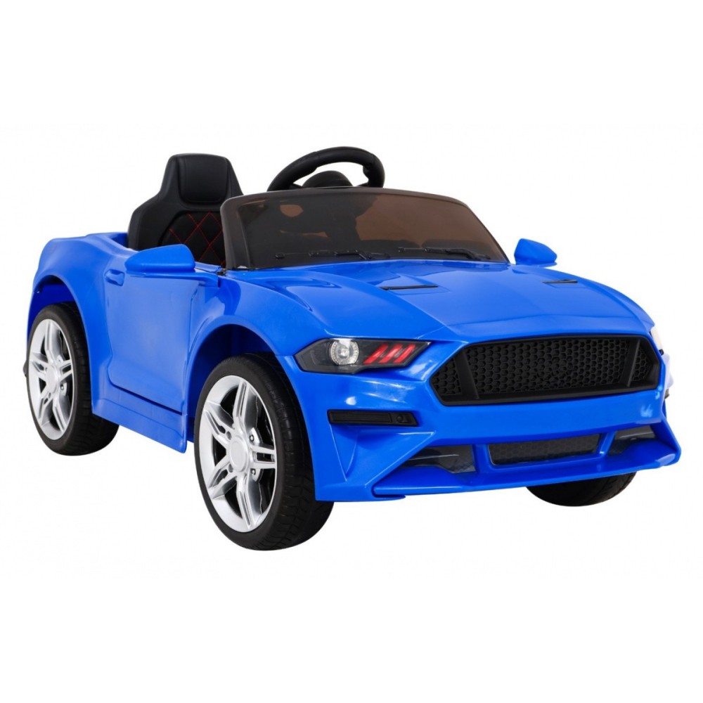 JOKO Elektrické autíčko Mustang GT, penové kolesá, kožené sedadlo, USB, MP3, modré