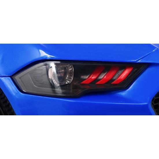 JOKO Elektrické autíčko Mustang GT, penové kolesá, kožené sedadlo, USB, MP3, modré