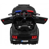 JOKO Elektrické autíčko Polícia Mustang GT, penové kolesá, kožené sedadlo, Megafón, čierne