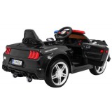 JOKO Elektrické autíčko Polícia Mustang GT, penové kolesá, kožené sedadlo, Megafón, čierne