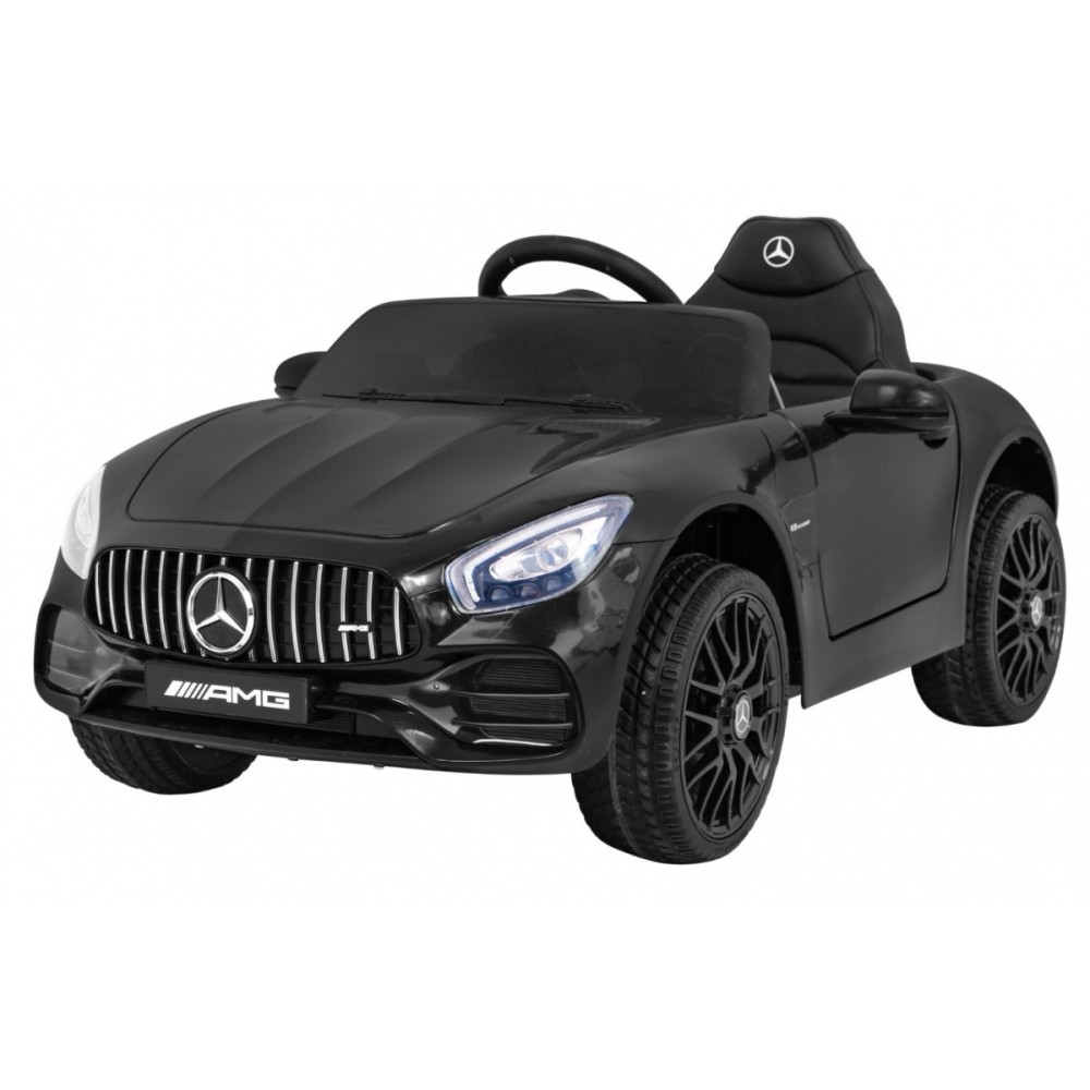 JOKO Elektrické autíčko Mercedes Benz GT, penové kolesá, kožené sedadlo, USB, čierne